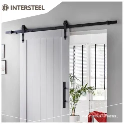 Intersteel schuifdeursysteem classic 200 cm mat zwart 100 kg