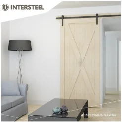Intersteel schuifdeursysteem basic 200 cm mat zwart 100 kg