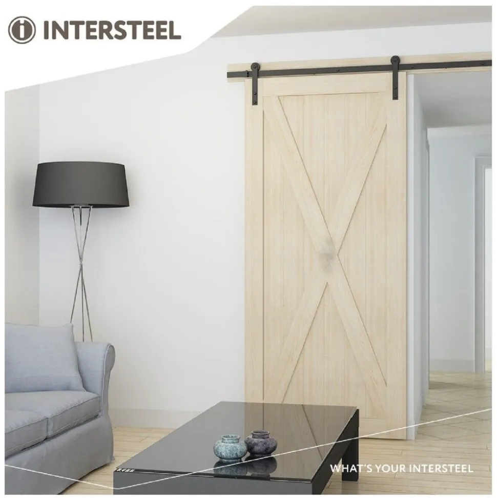 Intersteel schuifdeursysteem basic 200 cm mat zwart 100 kg