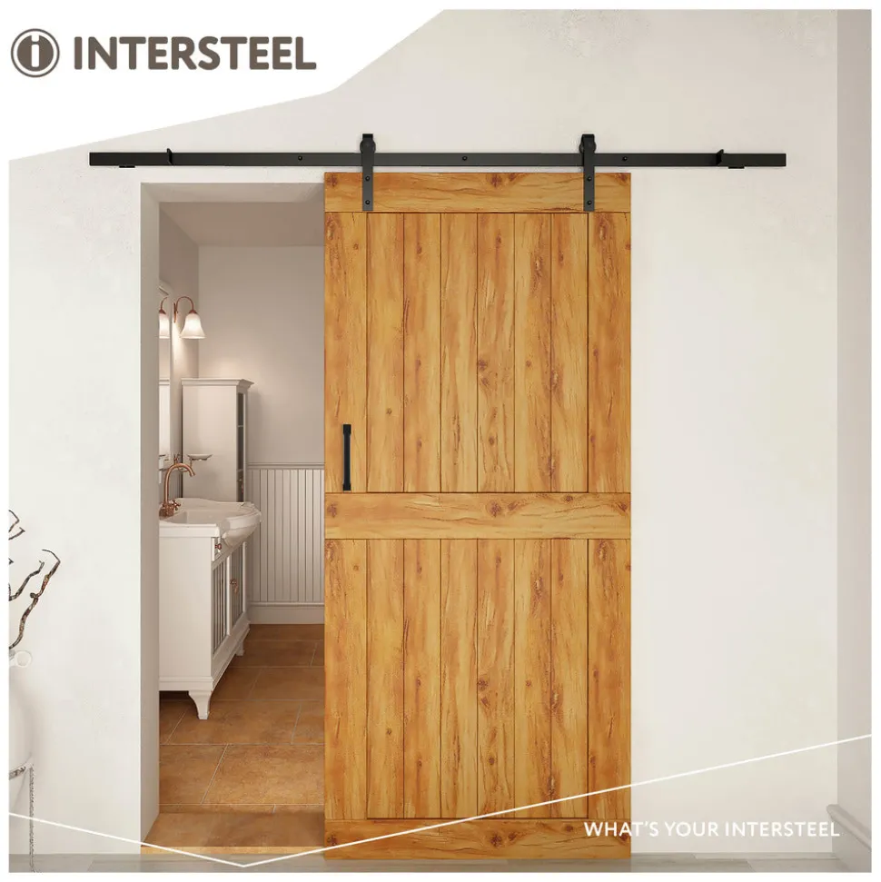 Intersteel schuifdeursysteem basic 200 cm mat zwart 100 kg