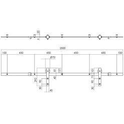 Intersteel schuifdeursysteem basic 200 cm mat zwart 100 kg