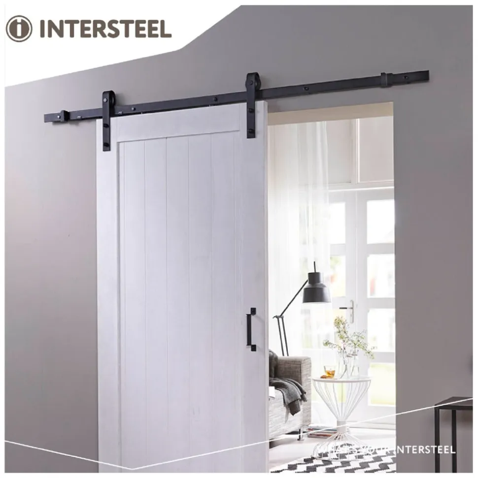 Intersteel schuifdeursysteem basic 200 cm mat zwart 100 kg