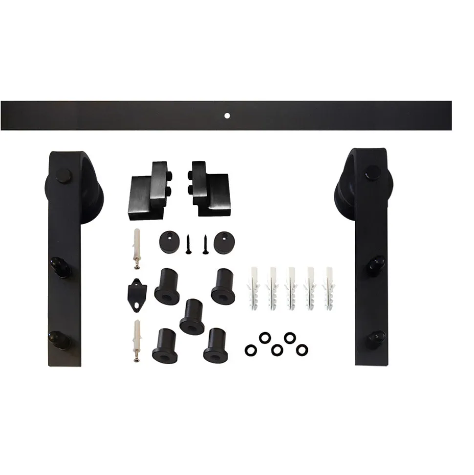 Intersteel schuifdeursysteem basic 200 cm mat zwart 100 kg