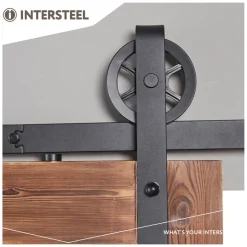 Intersteel schuifdeursysteem wheel 200 cm mat zwart 100 kg