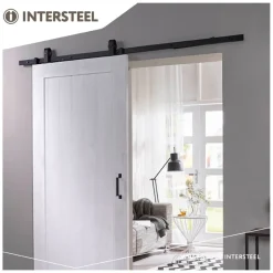 Intersteel schuifdeursysteem basic top 200 cm mat zwart 100 kg