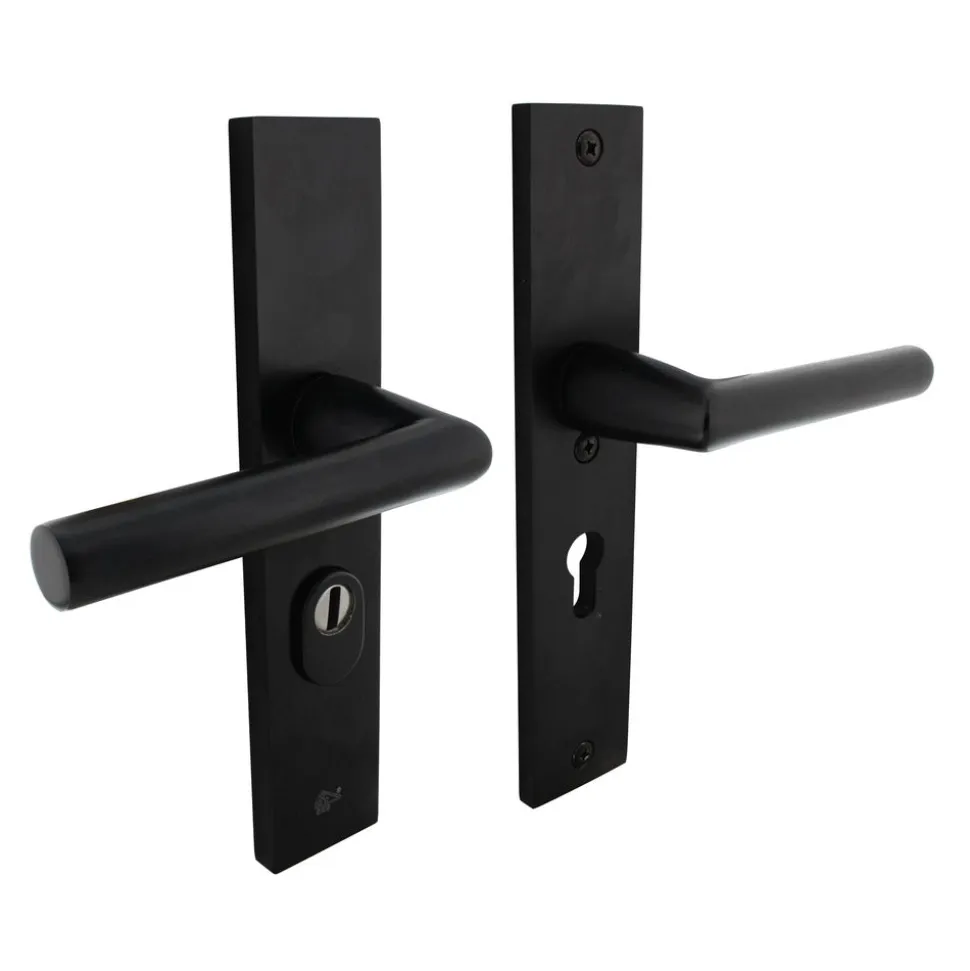 Intersteel SKG3 Veiligheidsbeslag Rechthoekig Kruk/Kruk Geveerd PC55mm Met UTB Aluminium Zwart