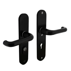 Intersteel SKG3 Veiligheidsbeslag Ovaal Kruk/Kruk Geveerd PC72mm Met UTB Aluminium Zwart