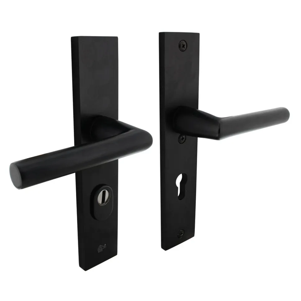 Intersteel SKG3 Veiligheidsbeslag Rechthoekig Kruk/Kruk Geveerd PC72mm Met UTB Aluminium Zwart