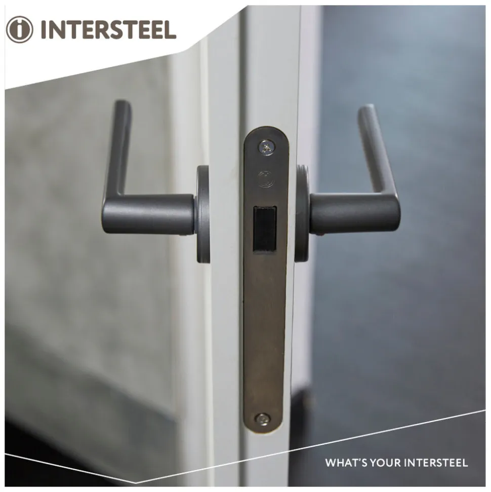 Intersteel Woningbouw Magneet Loopslot Voorplaat Afgerond RVS 20x174 Doornmaat 50mm Incl. Sluitplaat/kom