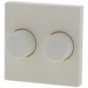 ION Centraalplaat Inbouw Knop Duo Dimmer t.b.v Jung AS500 Polarwit