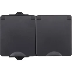 ION INDUSTRIES Spatwaterdicht Opbouw Contactdoos 2V RA IP54 Zwart