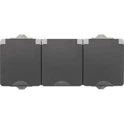 ION INDUSTRIES Spatwaterdicht Opbouw Contactdoos 3V RA IP54 Grijs