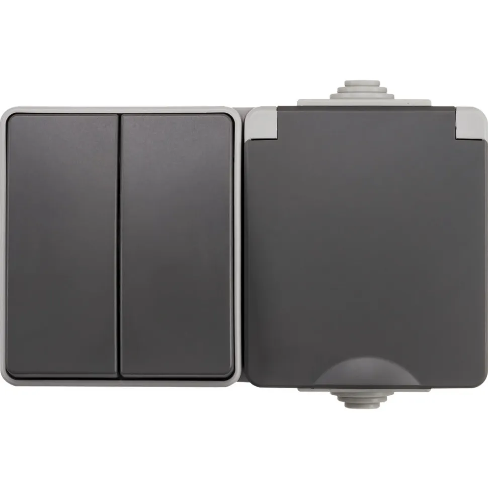 ION INDUSTRIES Spatwaterdicht Opbouw COMBINAT Serie RA IP54 Grijs