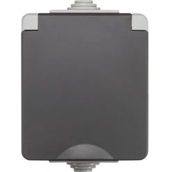 ION INDUSTRIES Spatwaterdicht Opbouw Contactdoos 1V RA IP54 Grijs