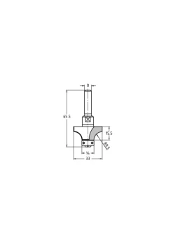 JSO-TR Afrondfrees HW Radius 9,5 mm, schacht 8 mm