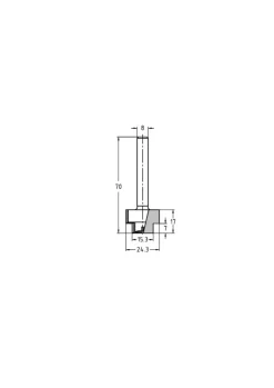 JSO-TR Getrapte frees HW 24,3 mm, schacht 8 mm