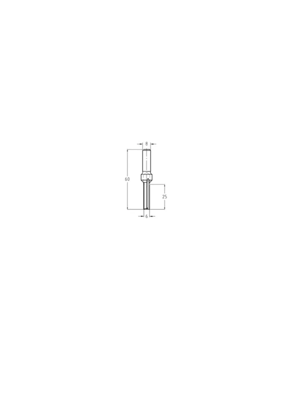JSO-TR Groeffrees HW 6 mm, schacht 8 mm