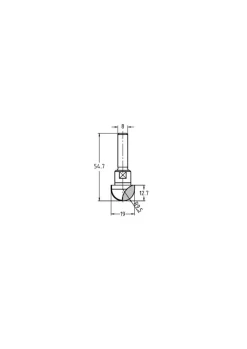 JSO-TR Holprofielfrees HW Radius 9,5 mm, schacht 8 mm