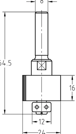 JSO-TR Sponningfrees HW 24 mm, schacht 8 mm