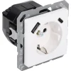 Jung AS Inbouw Contactdoos 1-Voudig USB A/C Polarwit