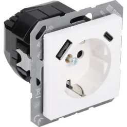 Jung AS Inbouw Contactdoos 1-Voudig USB A/C Polarwit