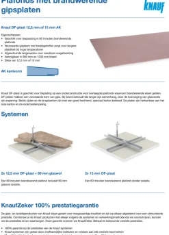 Knauf Gipsplaat DF AK Brandwerend 260x60cm 15mm