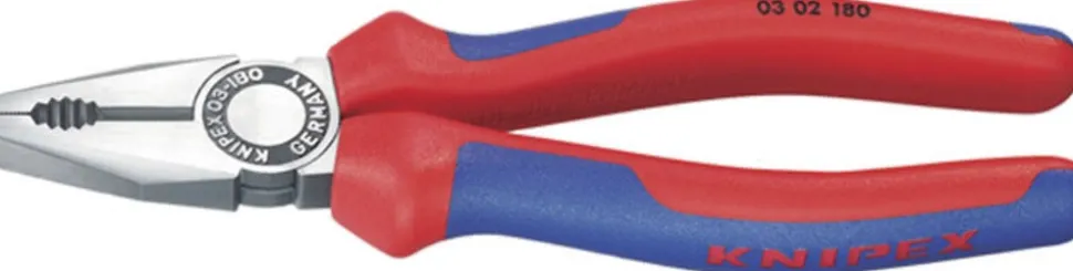 Knipex Combinatietang 03 02 180 Gepolijst Met Tweekleurige Meer-Componentengrepen
