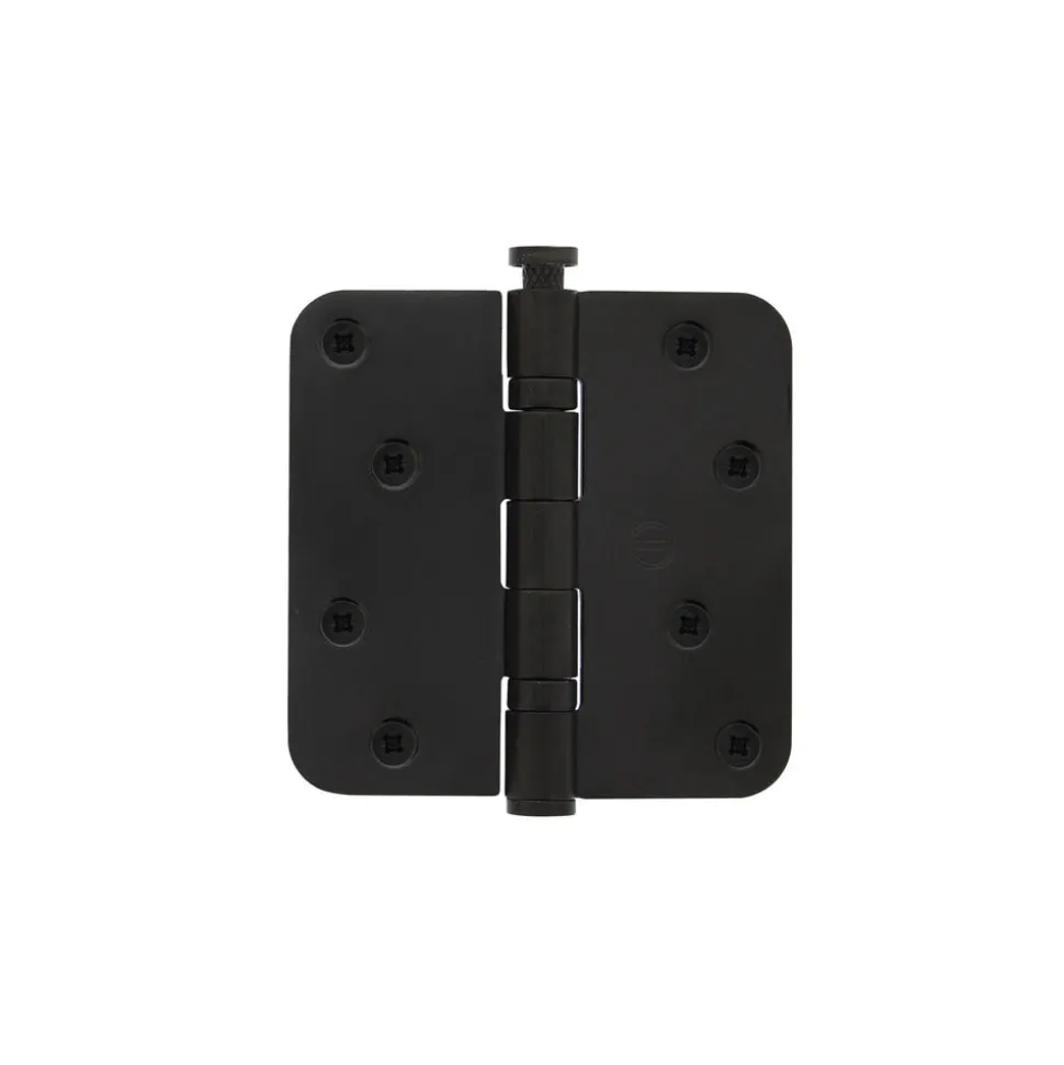 Kogellagerscharnier Afgerond 3,5inch 89x89x25mm Zwart Incl. Zwarte Kruiskopschroeven