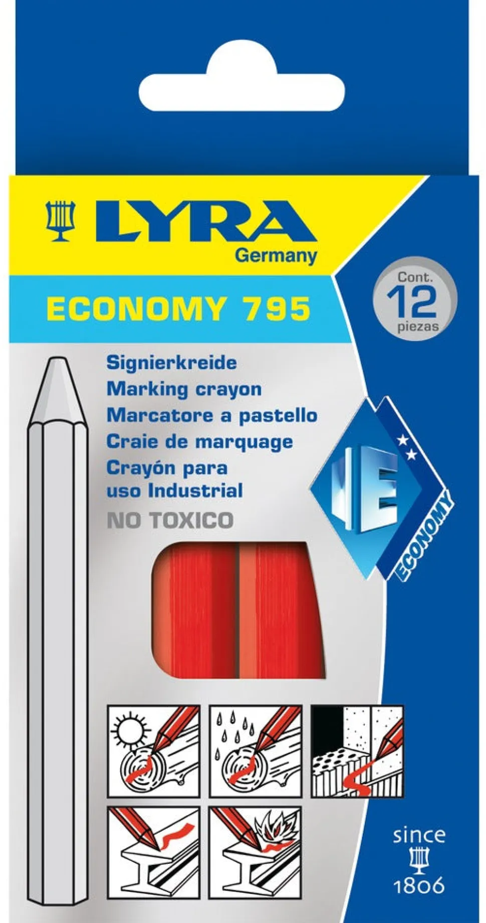 Lyra Merkkrijt Rood 110mm 12st