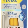 Lyra Merkkrijt Zeskant Geel 122mm 12st