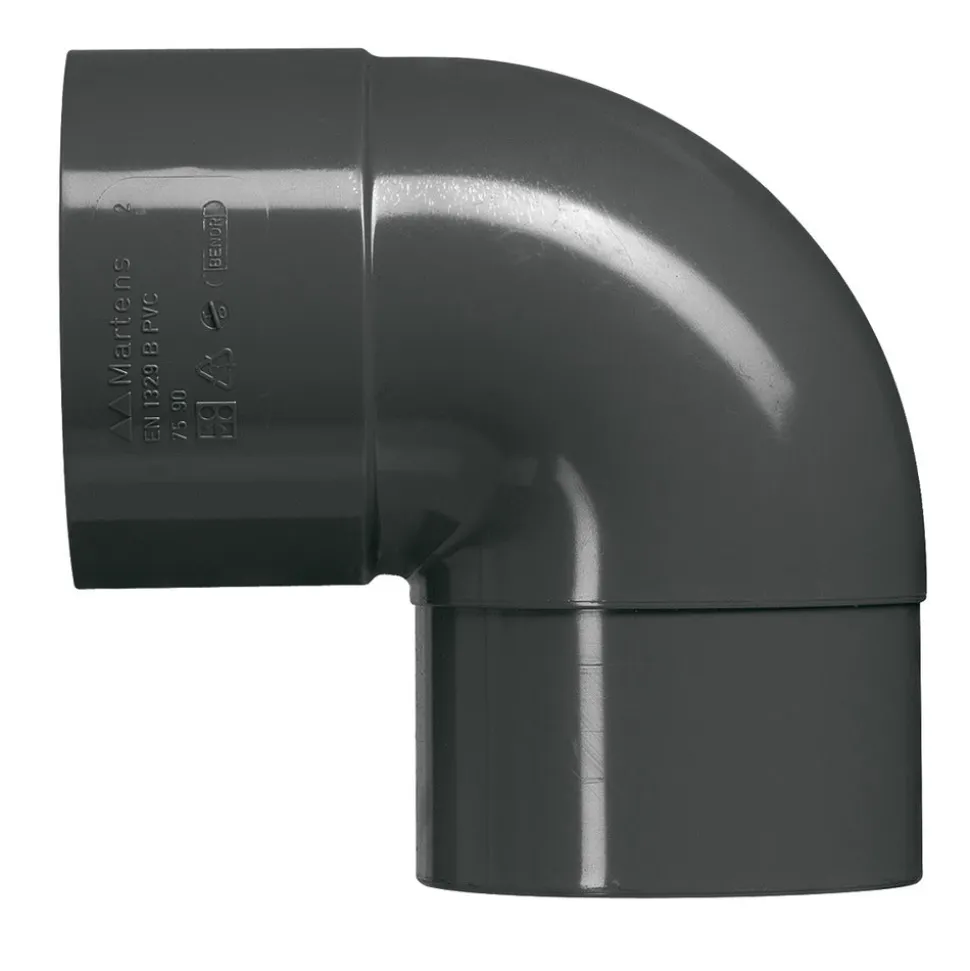 Martens Bocht verjonging PVC 80 mm antraciet 1xlijmmof HWA 87° 1 stuk