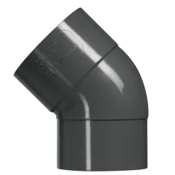 Martens Bocht verjonging PVC 80 mm antraciet 1xlijmmof  HWA 45°1 stuk
