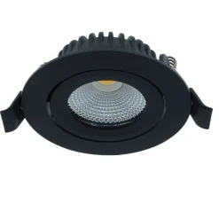 MBL Lighting Inbouwspot Luna DTW Zwart Rond 5W Dimbaar Kantelbaar IP44