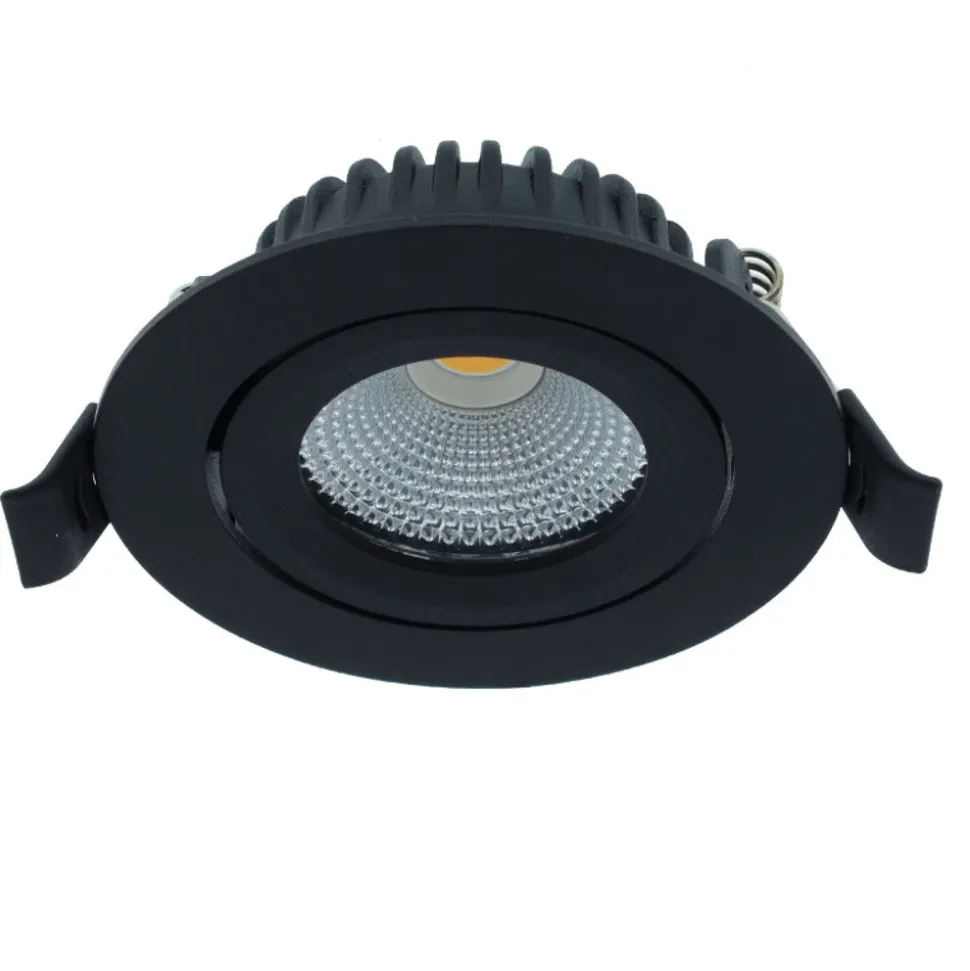 MBL Lighting Inbouwspot Luna DTW Zwart Rond 5W Dimbaar Kantelbaar IP44