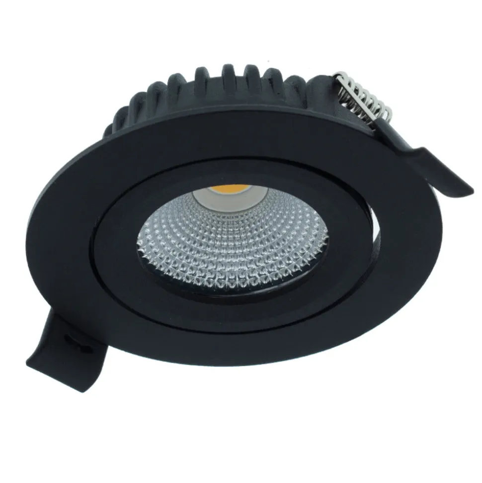MBL Lighting Inbouwspot Luna DTW Zwart Rond 5W Dimbaar Kantelbaar IP44