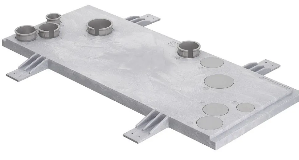 Meterkastvloerplaat kunststof 750x350 mm rechthoekig