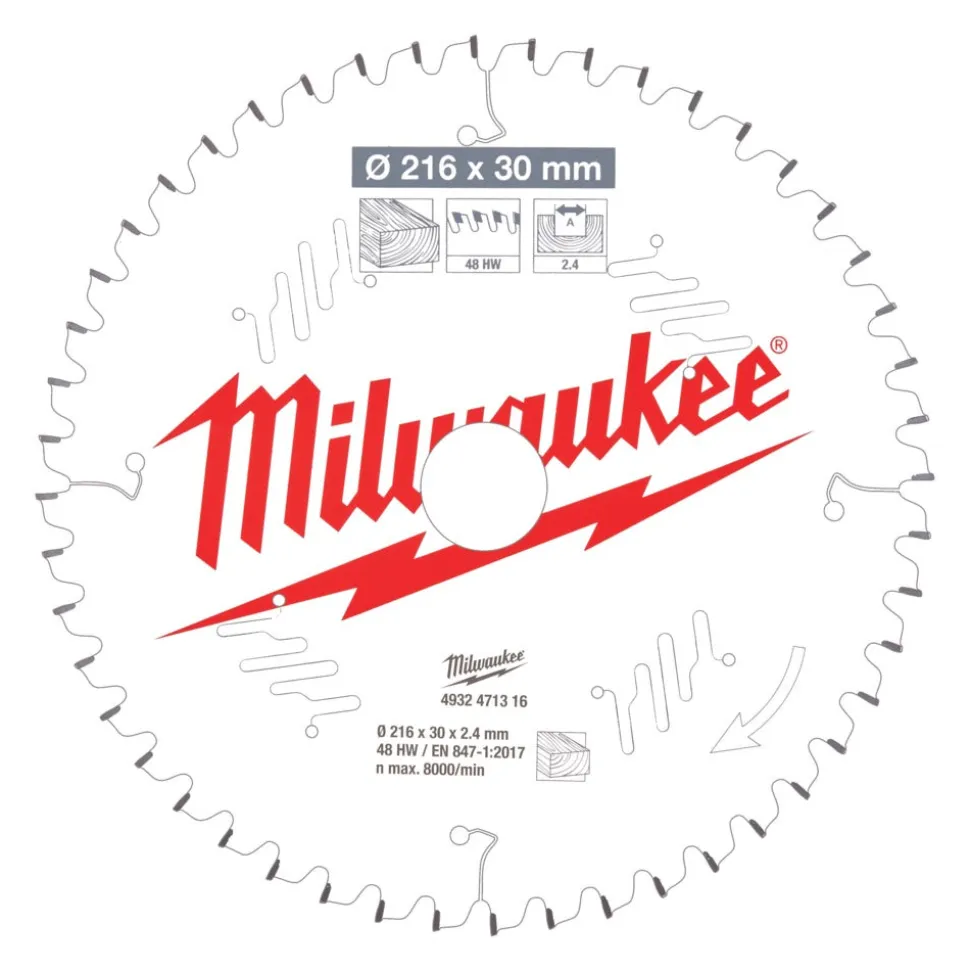 Milwaukee Cirkelzaagblad MS W 48ATB 216x30x2,4mm
