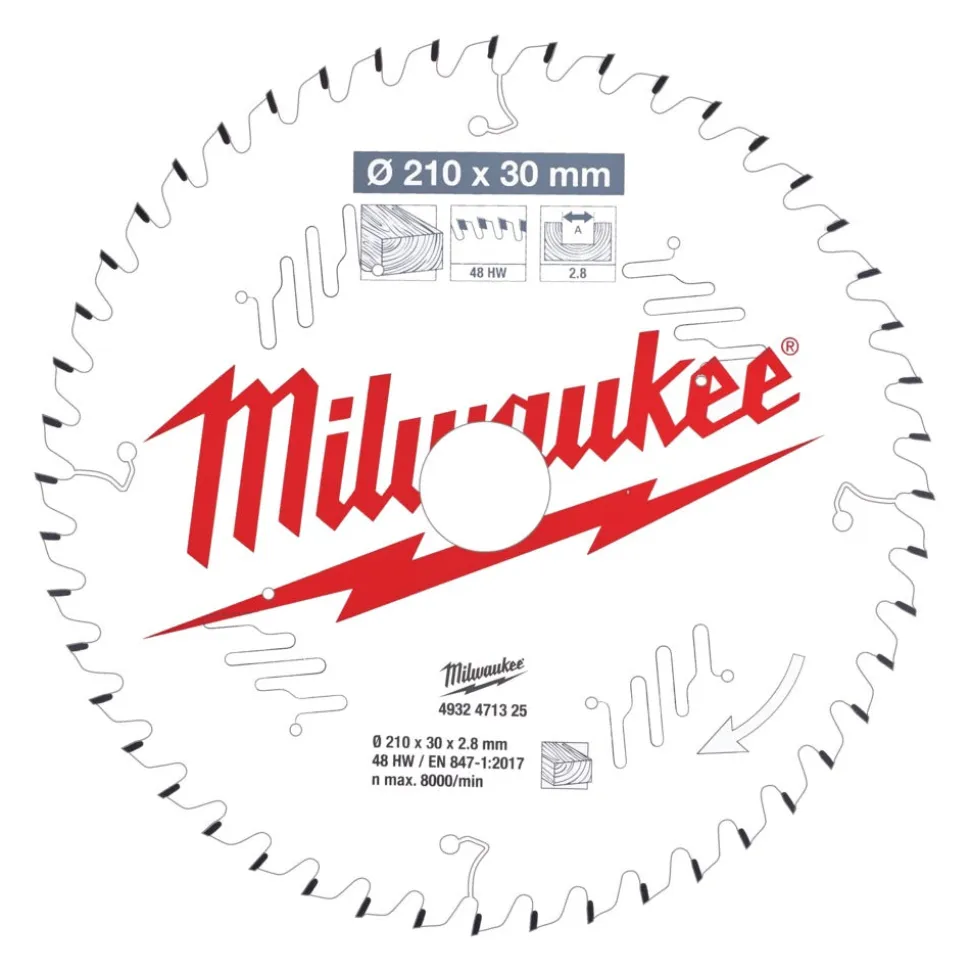 Milwaukee Cirkelzaagblad MS W 48ATB 210x30x2,8mm