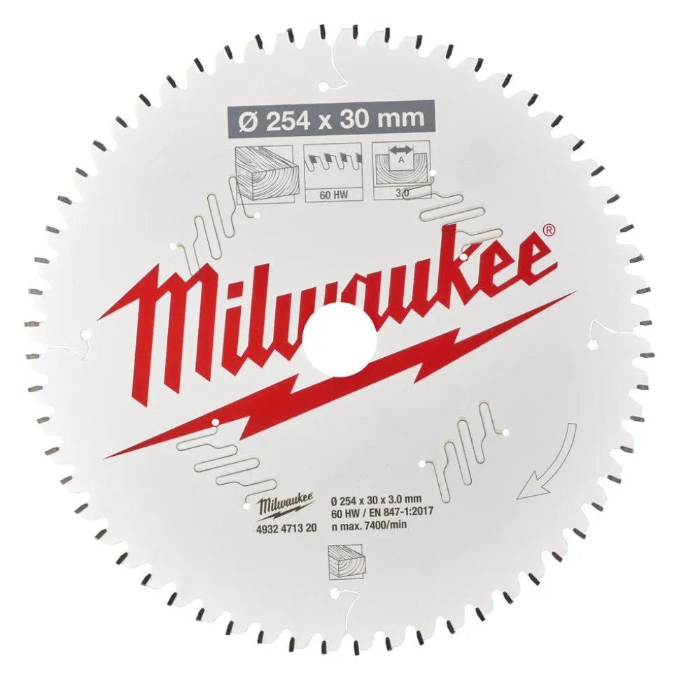 Milwaukee Cirkelzaagblad MS W 60ATB 254x30x3,0mm