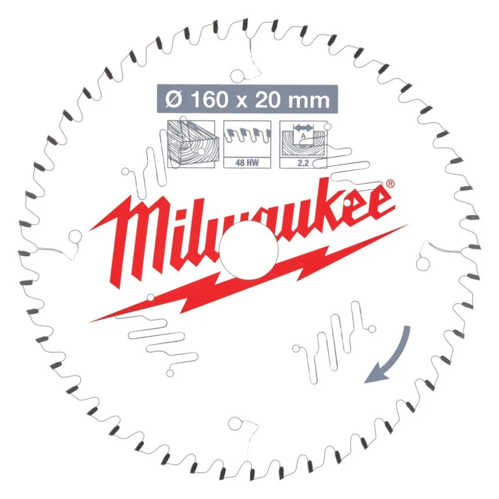 Milwaukee Cirkelzaagblad P W 48ATB 160x20x2,2mm