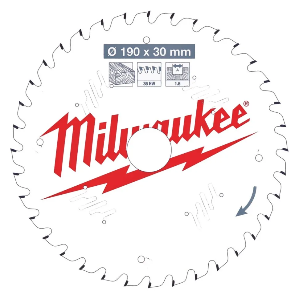Milwaukee Cirkelzaagblad P W 36ATB 190x30x1,6mm