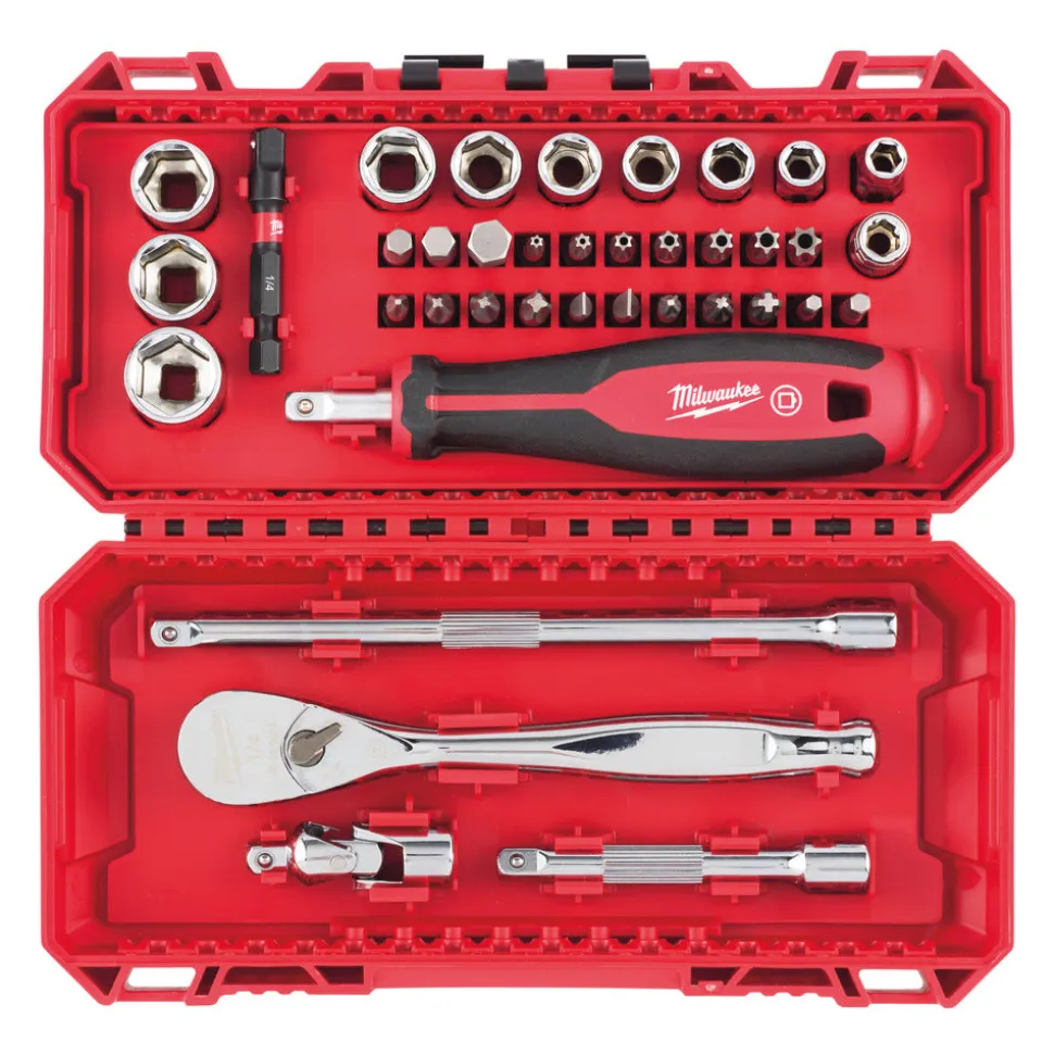 Milwaukee Dopsleutelset 38-Delig In Cassette 1/4''