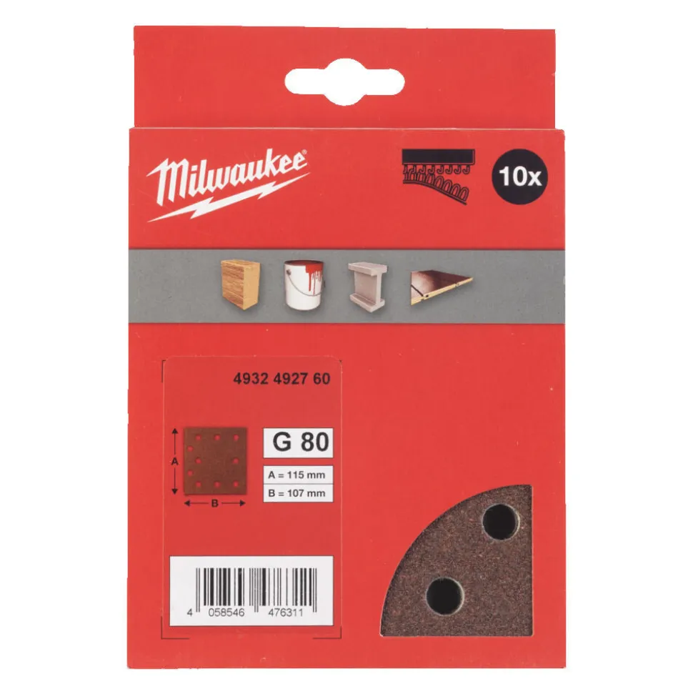 Milwaukee Schuurpapier 115x107mm 10st