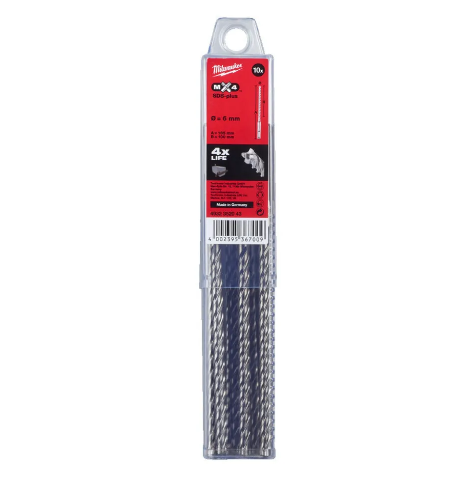 Milwaukee SDS-Plus Hamerboor RX4 6x160mm 10st