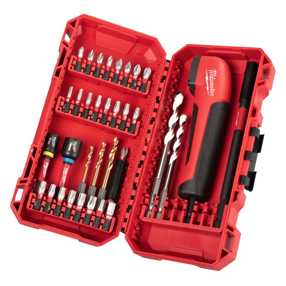 Milwaukee Shockwave Bitset Incl Haakse Schroefkop 35st