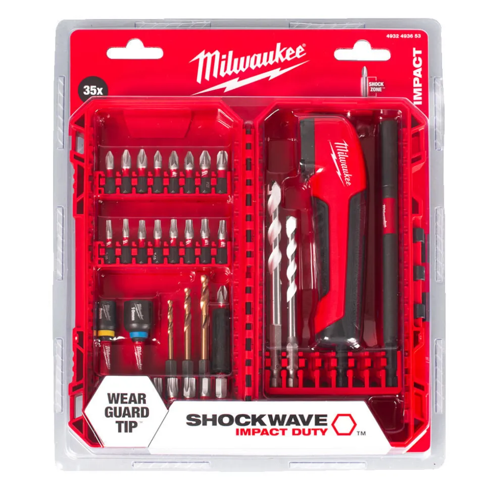 Milwaukee Shockwave Bitset Incl Haakse Schroefkop 35st