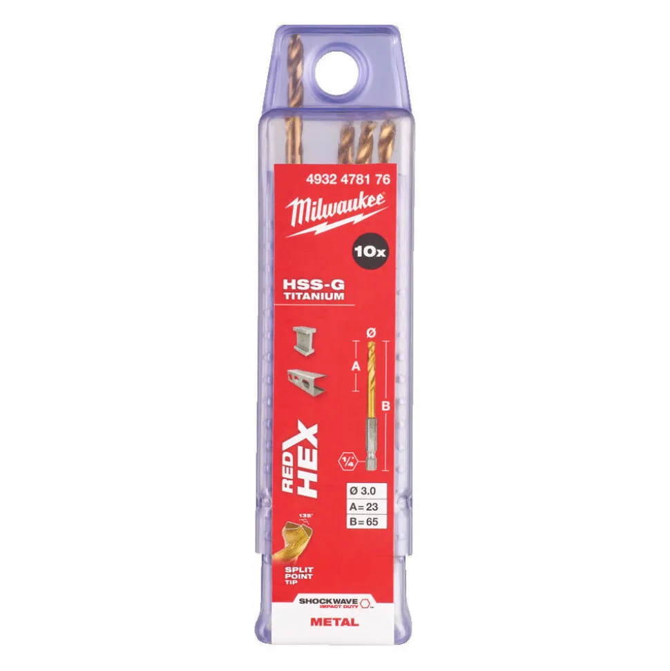 Milwaukee Shockwave Red Hex Metaalboren