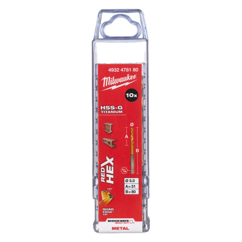 Milwaukee Shockwave Red Hex Metaalboren