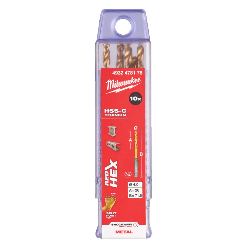 Milwaukee Shockwave Red Hex Metaalboren