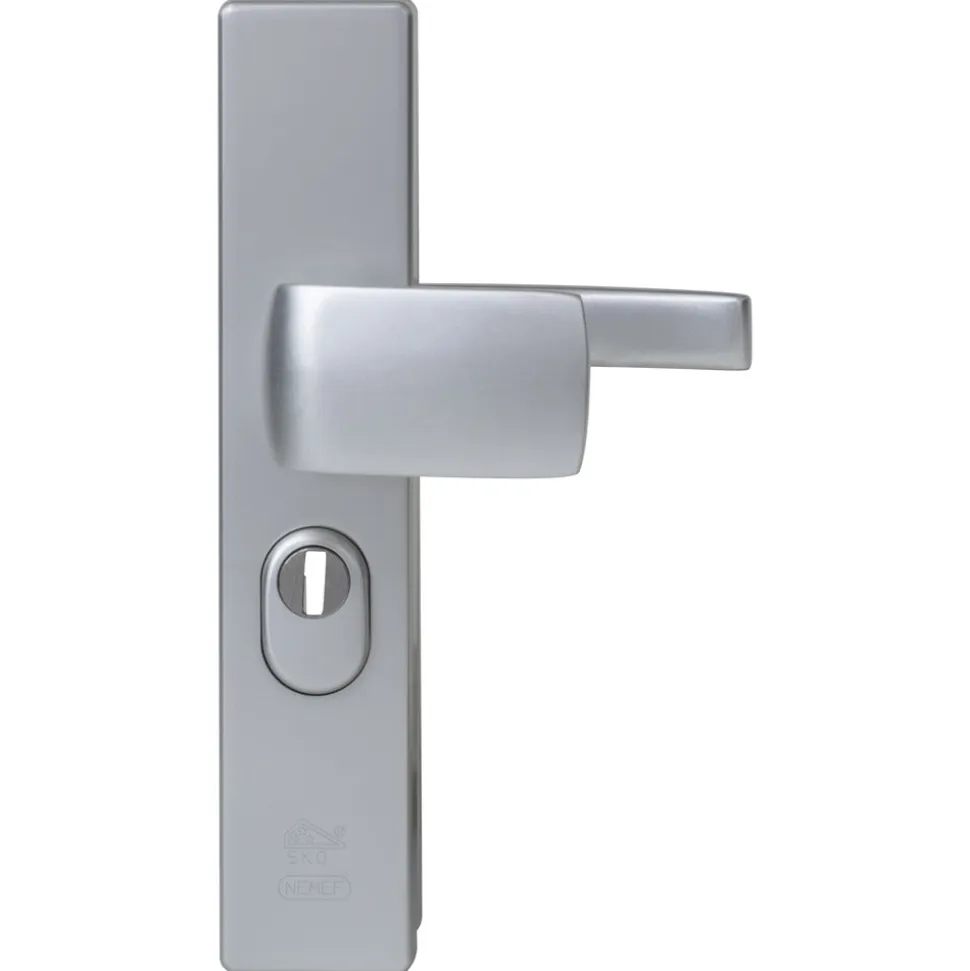 Nemef Veiligheidsbeslag Knop-Kruk SKG*** Aluminium Grijs 3415-55mm